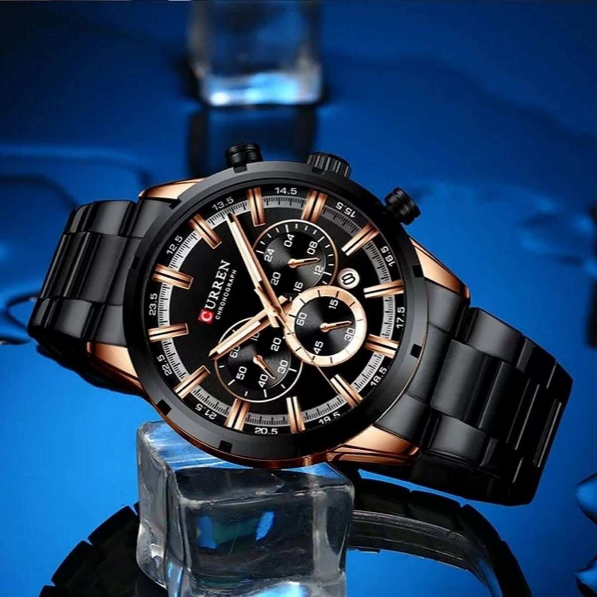 Curren 8355 New Fashion Mens Watches With Stainless Steel Top Brand Luxury Sport Chronograph Quartz Watch Men