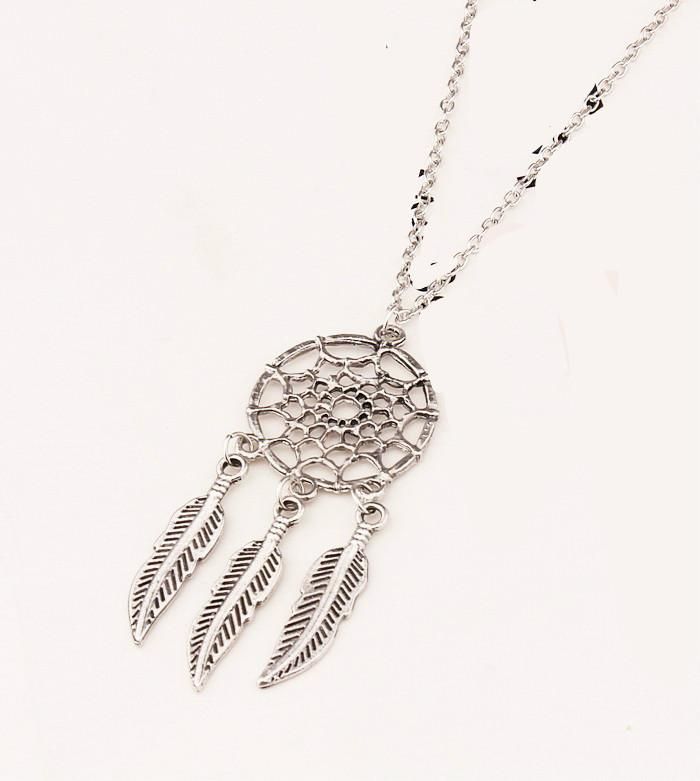 Bohemia Vintage Silver Plated Dreamcatch Pendants Necklace For Women Choker Necklace Fashion Boho Jewelry