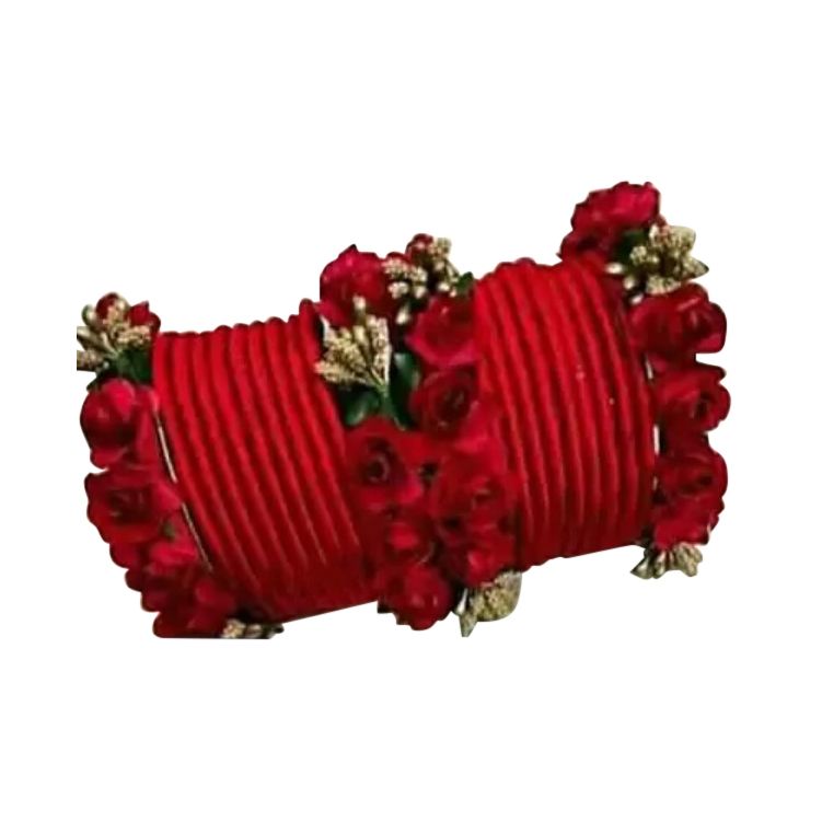 Artificial Flower Jewellery 24 Pcs Bangle/Bracelets Bridal/Holud/Boishakh Fashion For Women