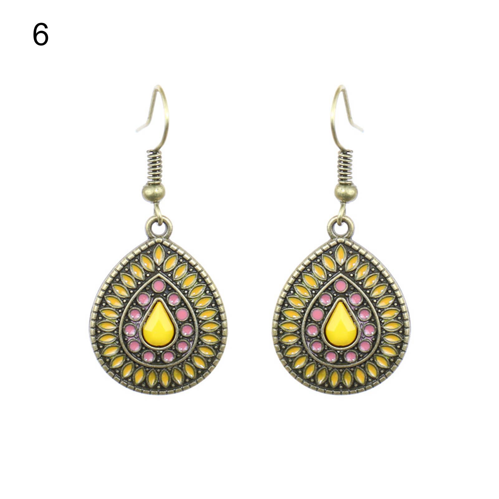 Ear Ornament Attrtive Trendy Vintage Ethnic Water Drop Earrings