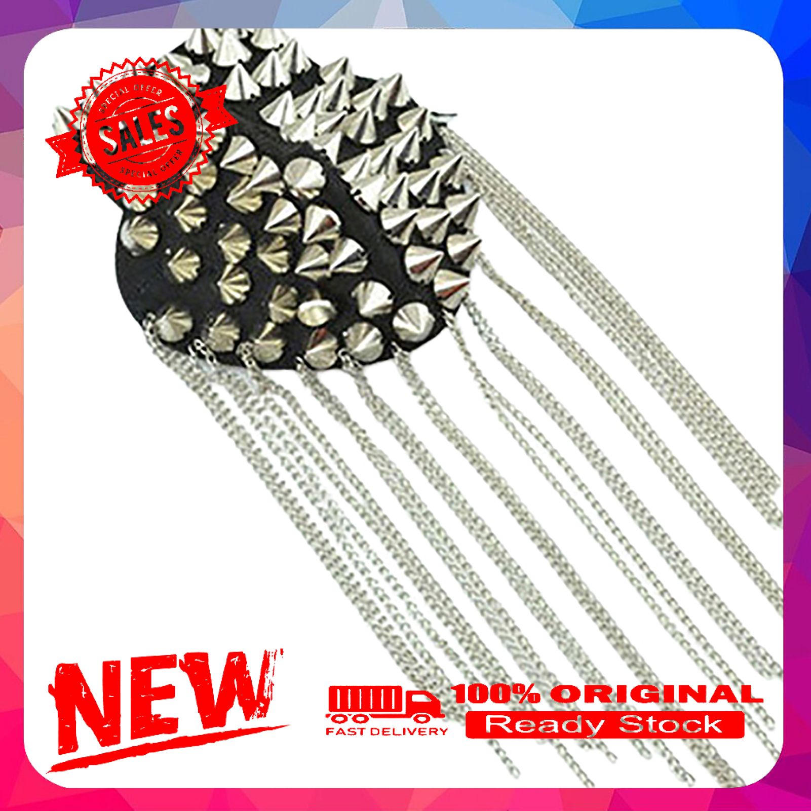 Brooch Charming Tassel Chain Punk Style Shoulder Board Mark Brooch Badges for Party