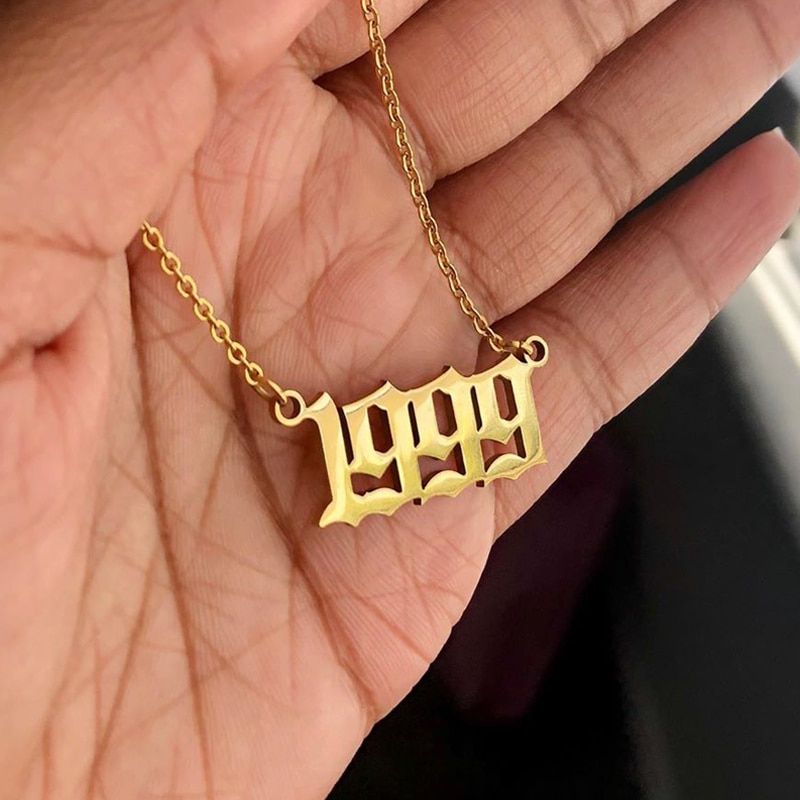 Birth Year Necklace For Women Men Angel Number Year 1991 1992 1993 1994 1995 1996 1997 1999 Necklaces Vintage Jewelry Collar