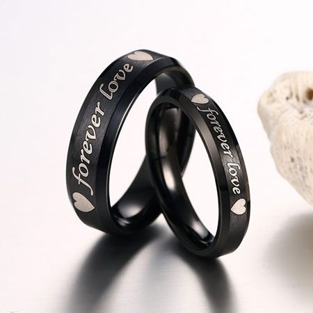 Love Ring Black - 2 Pcs