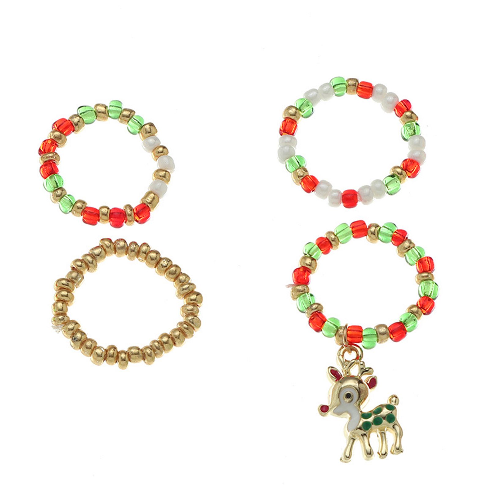Christmas Ring Fine Workmanship Christmas Elk Holiday Bead Ring