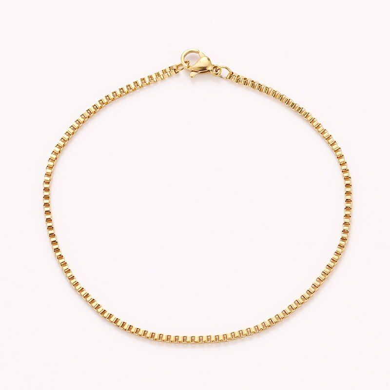CACANA Stainless Steel Chain Bracelets For Man Women Gold Silver Color For Pendant 0.2cm Square Buckle Donot Fade Jewelry N1794