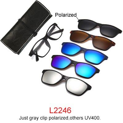 Ralferty Magnet Sunglasses Men Women 2020 Luxury Brand Male Polarized UV400 High Quality 5 in 1 Clip On Grade Glasses Frame