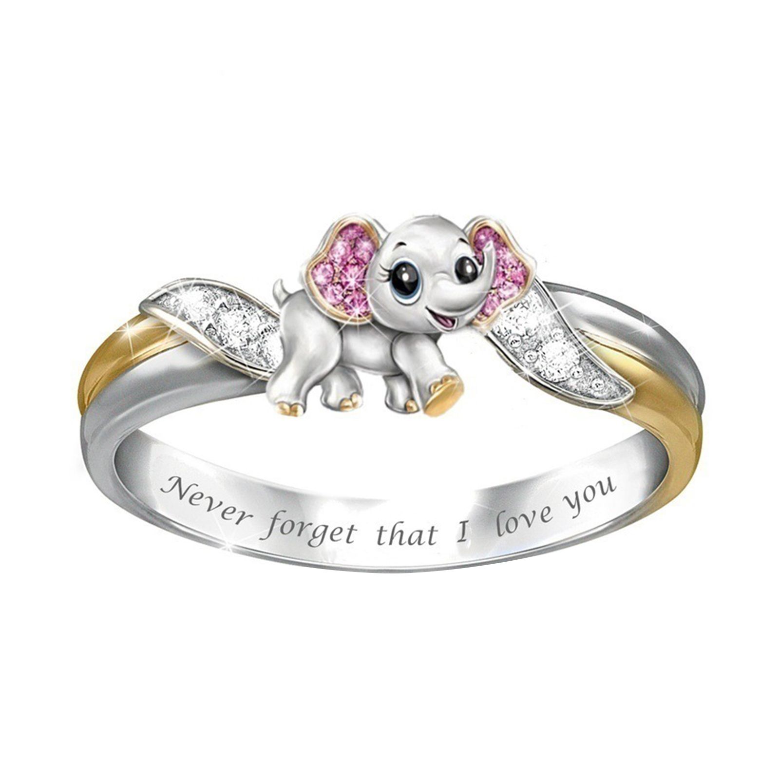 Women Ring Beautiful Nice-looking Portable Women Exquisite Love Heart Rose Wedding