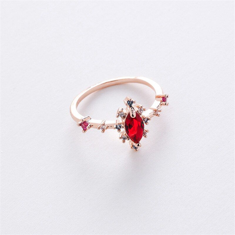 MWsonya  Korean Sweet Heart Flower Cubic Zircon Adjustable Rings For Women Fashion Waterdrop Crystal Bague Party Jewelry