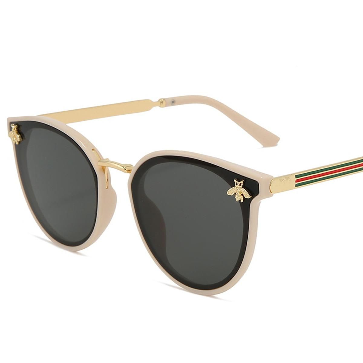 Beige2020 luxury Little bee Fashion for women Sunglasses Men Square Brand Design Sun Glasses Oculos Retro male iron UV400