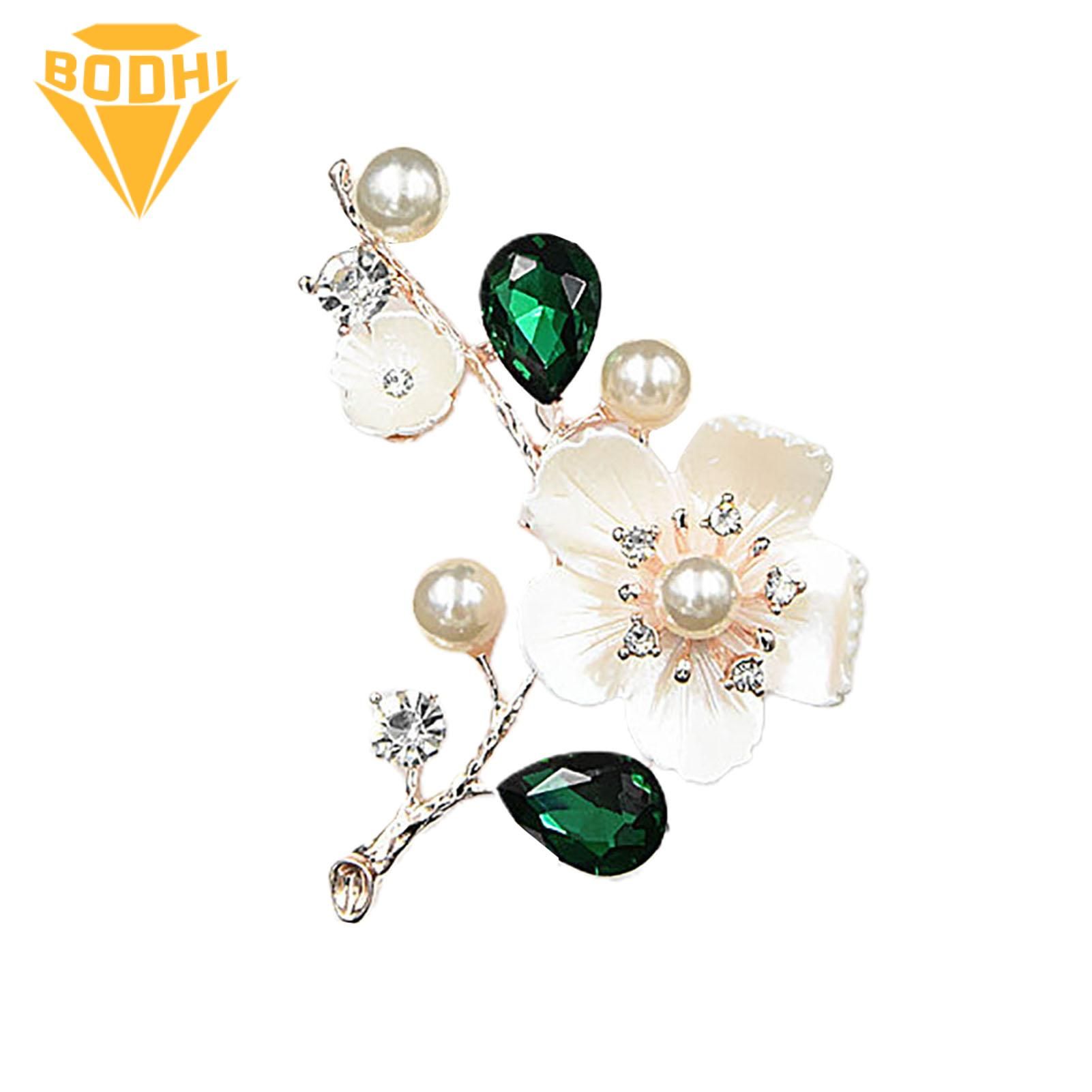 BODHI Wedding Brooch Delicate Elegant Plum Blossom Rhinestone Lapel Pin
