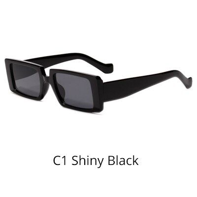 C1 Shiny BlackRalferty Luxury Women Sunglasses Fashion Ladies Square Crystal Retro Brand Designer Female Sun Glasses UV400 Small oculos gafas