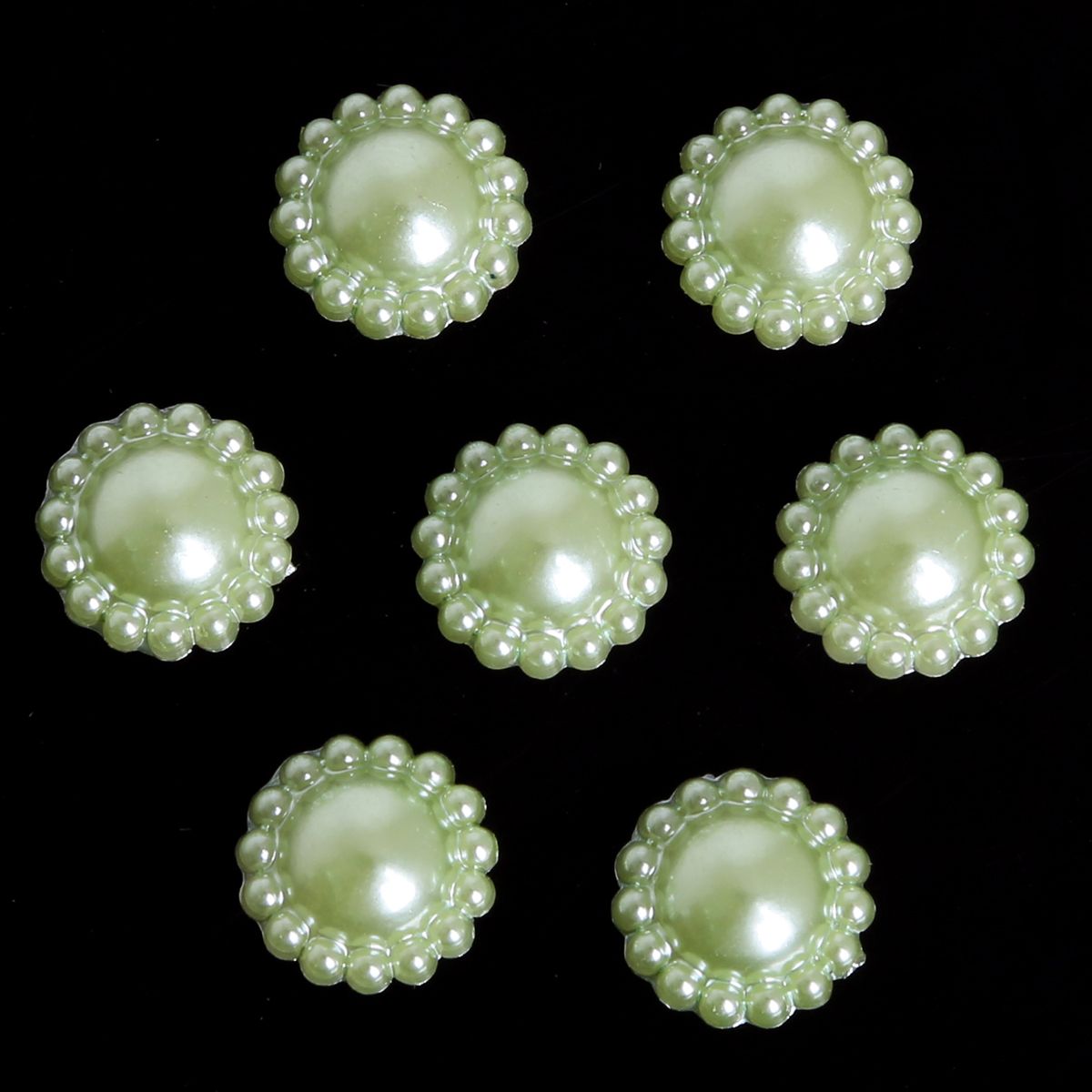 50pcs/Bag 12mm Multi Colors Pearls Half Round Flatback Flower Beads For DIY Blank Base Cabochons Jewelry Craft Scrapbook Decoration Wedding Cards Embellishments
