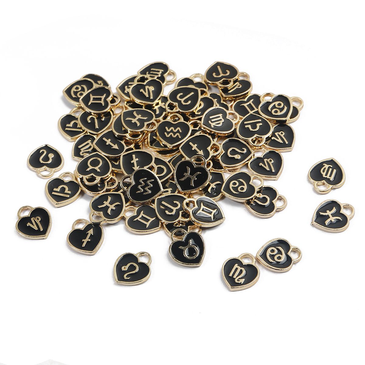 12 Constellation Charms Double Face Enamel Charms Jewelry Making