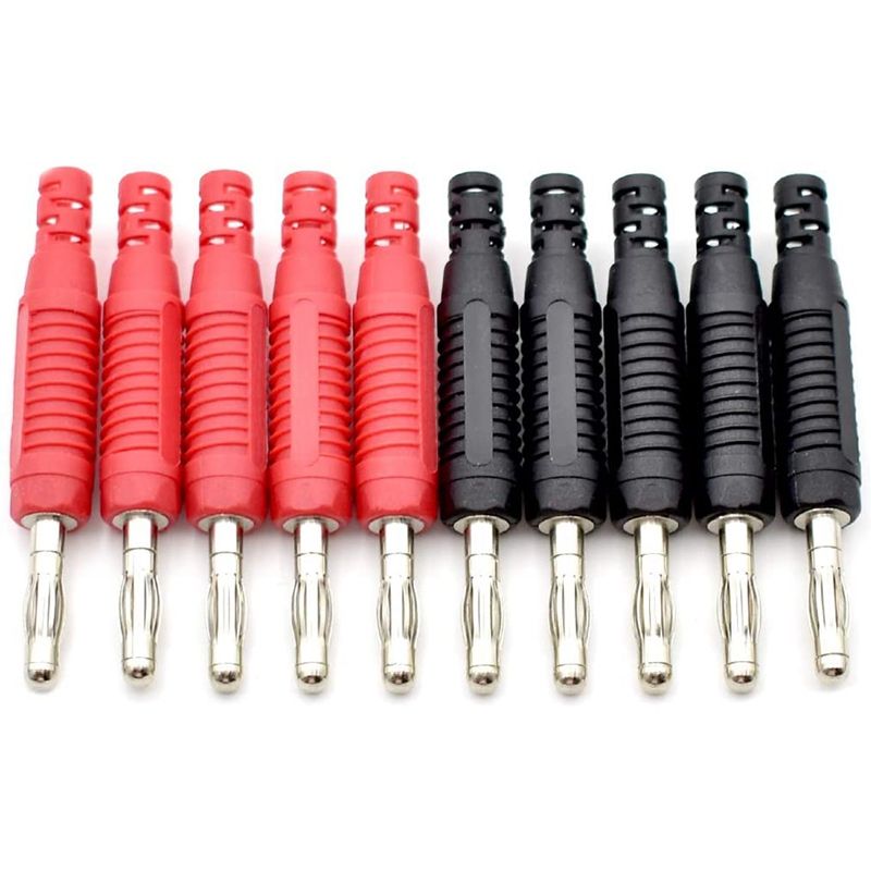 BRADOO-10Pcs 4mm Banana Plugs Solder DIY Banana Plug Male Connectors Adapters for Multimeter Test Leads Probes