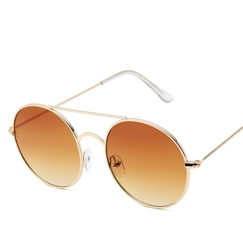 Golden double tea2019 women's sunglasses fashion metal round frame colorful Men glasses popular multicolor Famous design Latest model