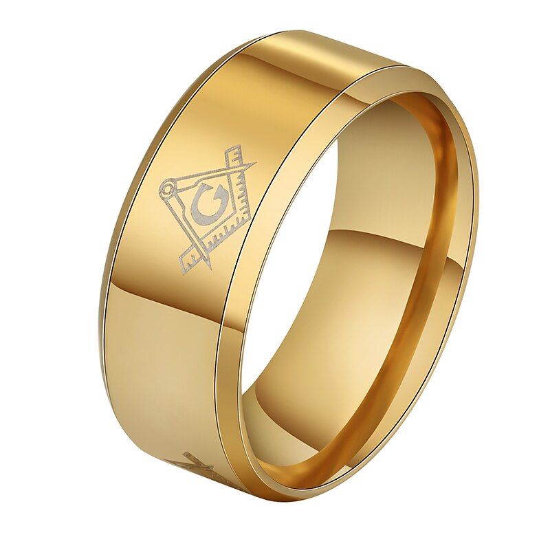 Letdiffery Cool Masonic Rings Stainless Steel Wedding Rings 8mm Men Women Carbon Fiber Rings DropShip Wholesale