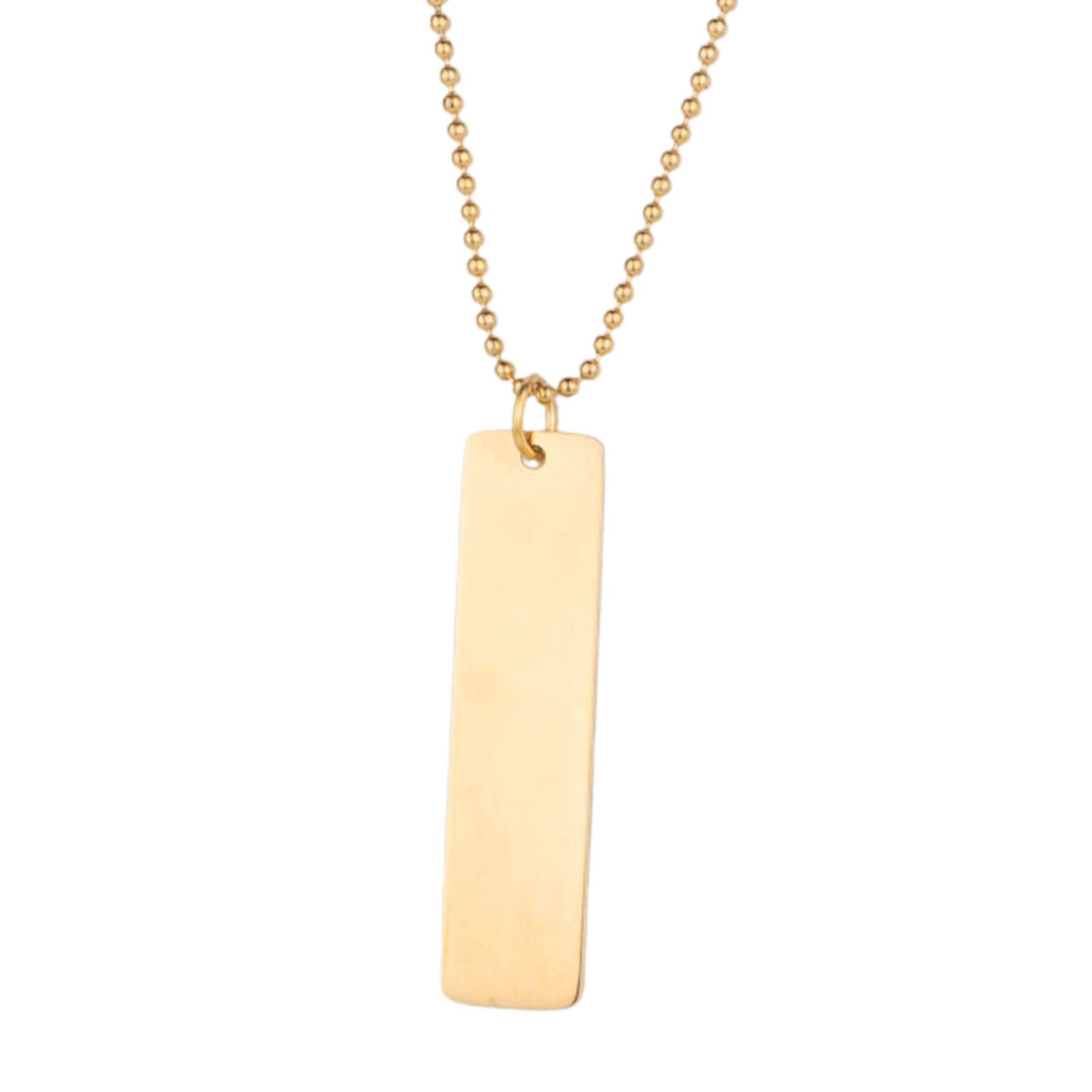 Stainless Steel Pendent Necklace Thin Geometrical Round Bead Neck Chain Fashion Jewelry