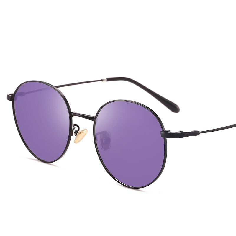 Black Purple BS2021 Photochromic Sunglasses Men Women Polarized Chameleon Sun Glasses Ladies Fashion Round Pink Glasses UV400