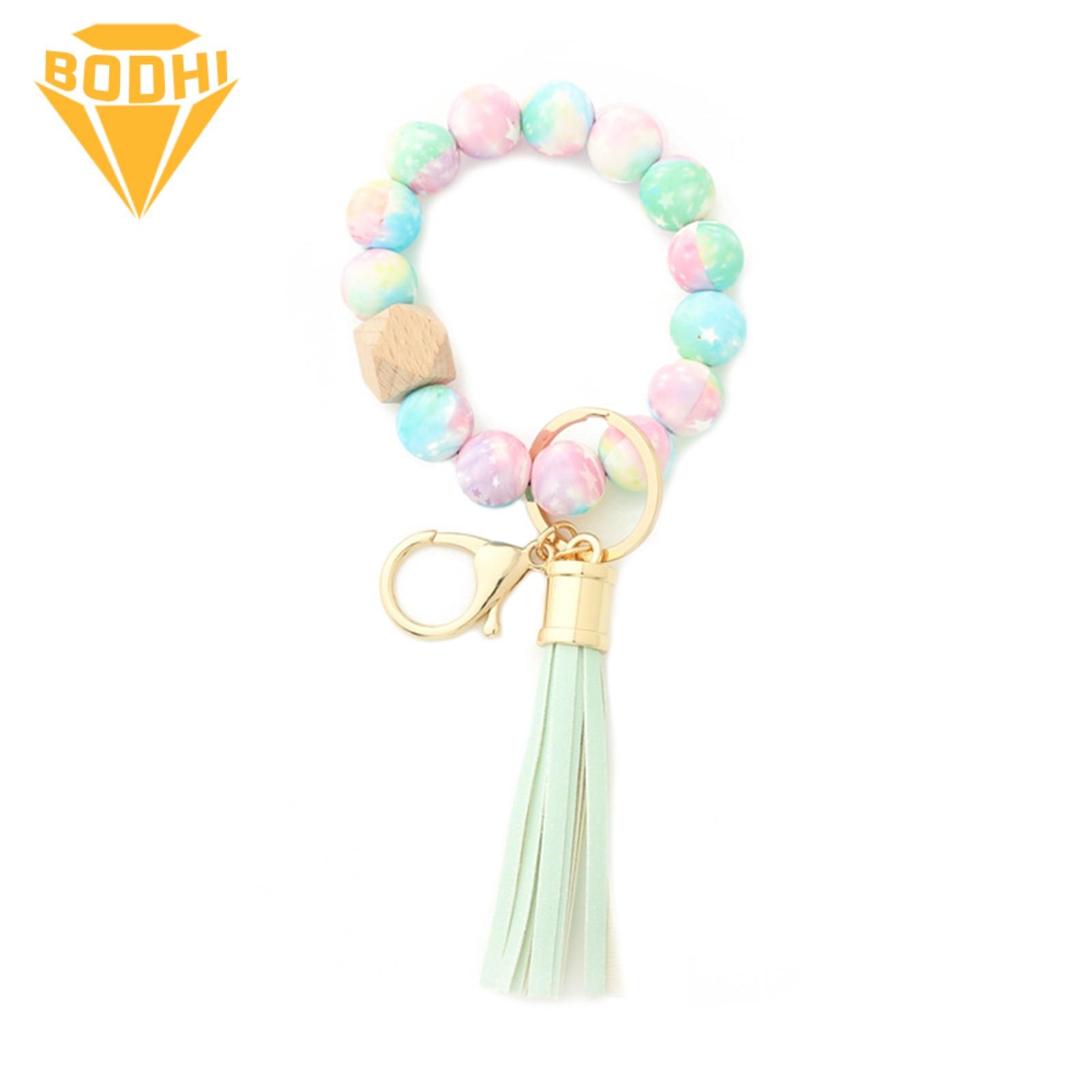 BODHI Bracelet Keyring Comfortable Artistic Feeling Beads Keychain