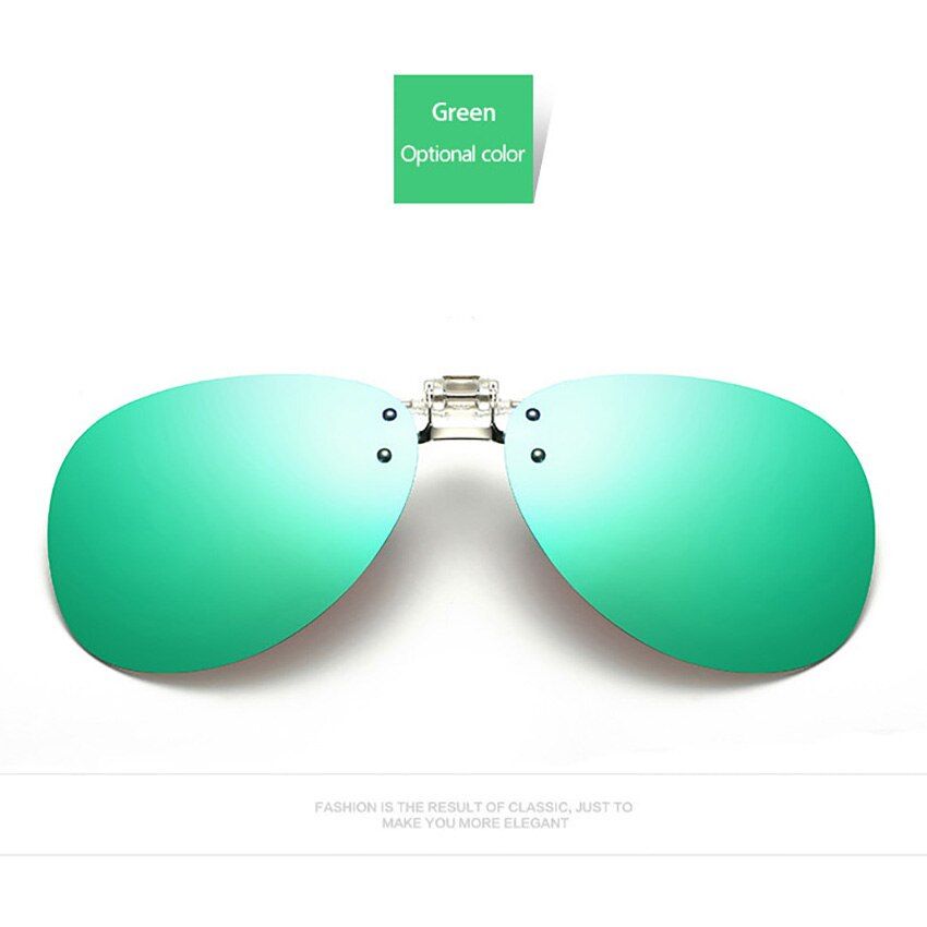 GreenEyecrafters Mirrored Polarized Sunglasses Driving Clip on Flip Up Sunglasses Mens Coating Myopia Sun Glasses UV400