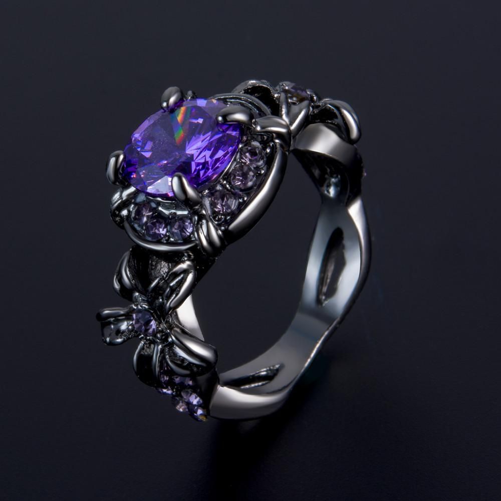 Blue Zircon Alloy Zircon Finger Ring