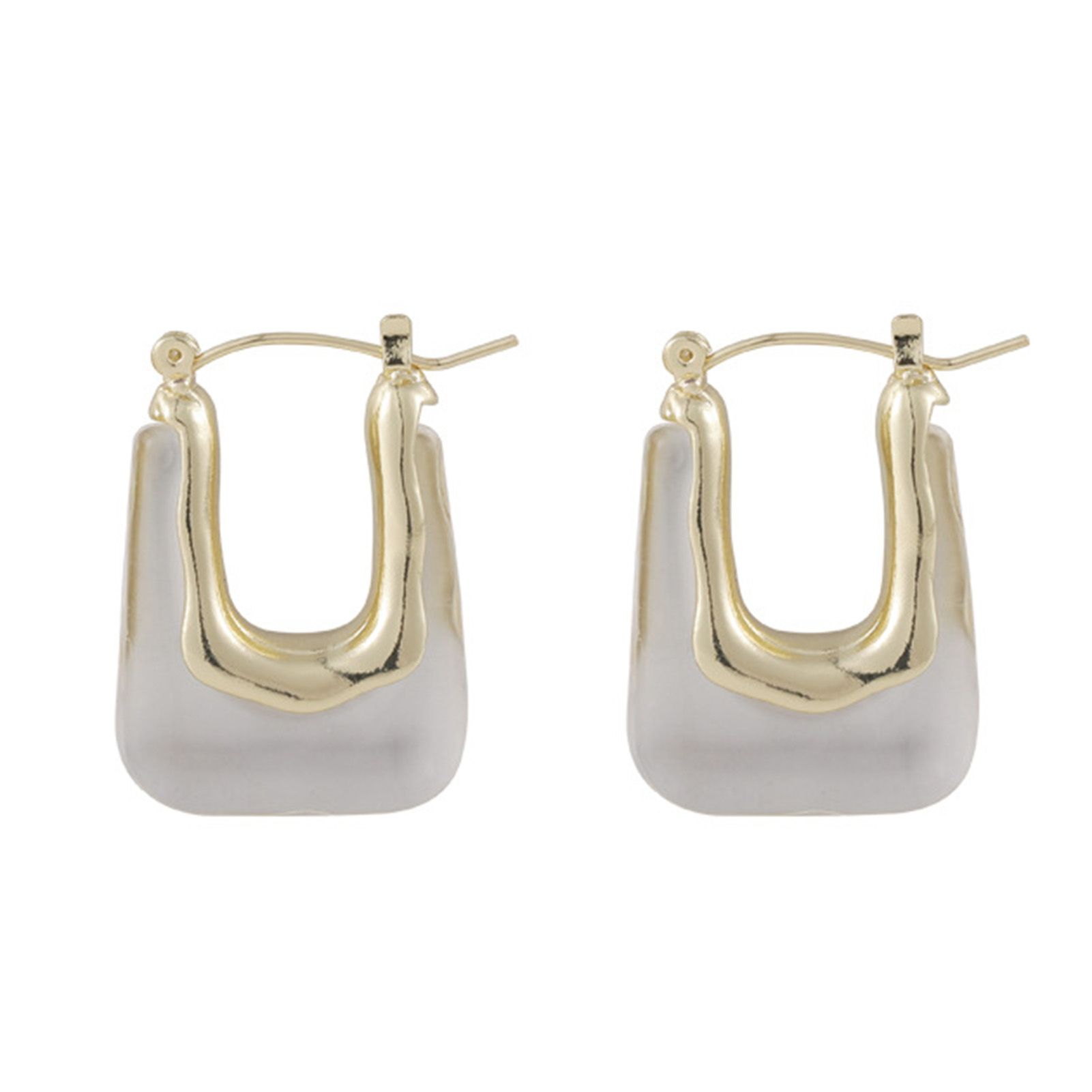 Metal Earrings U-Shaped Chic U-Shaped Women Earrings