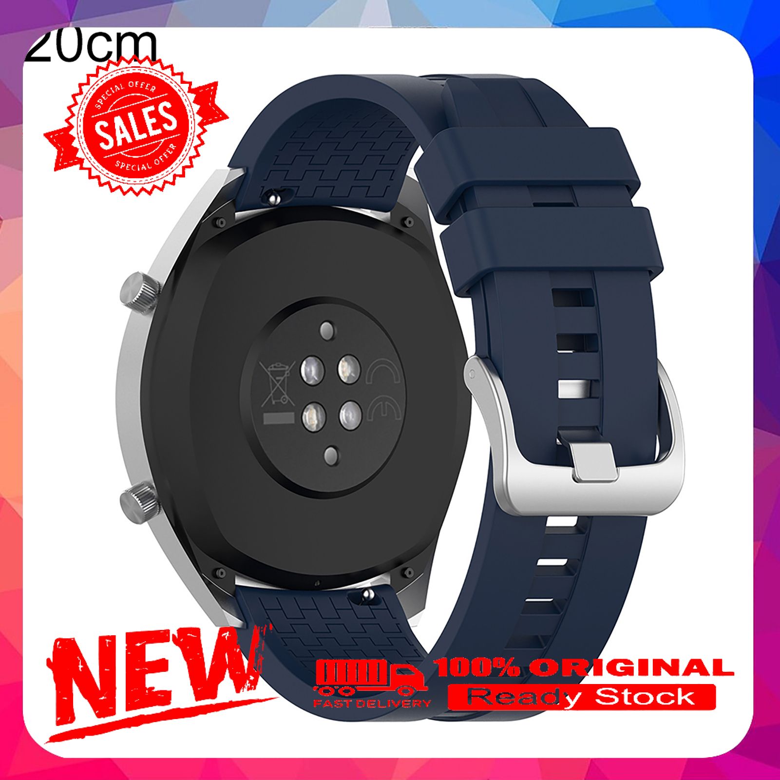 20/22mm Replacement Soft Silicone Watch Band Bracelet Strap for Huawei GT/GT 2