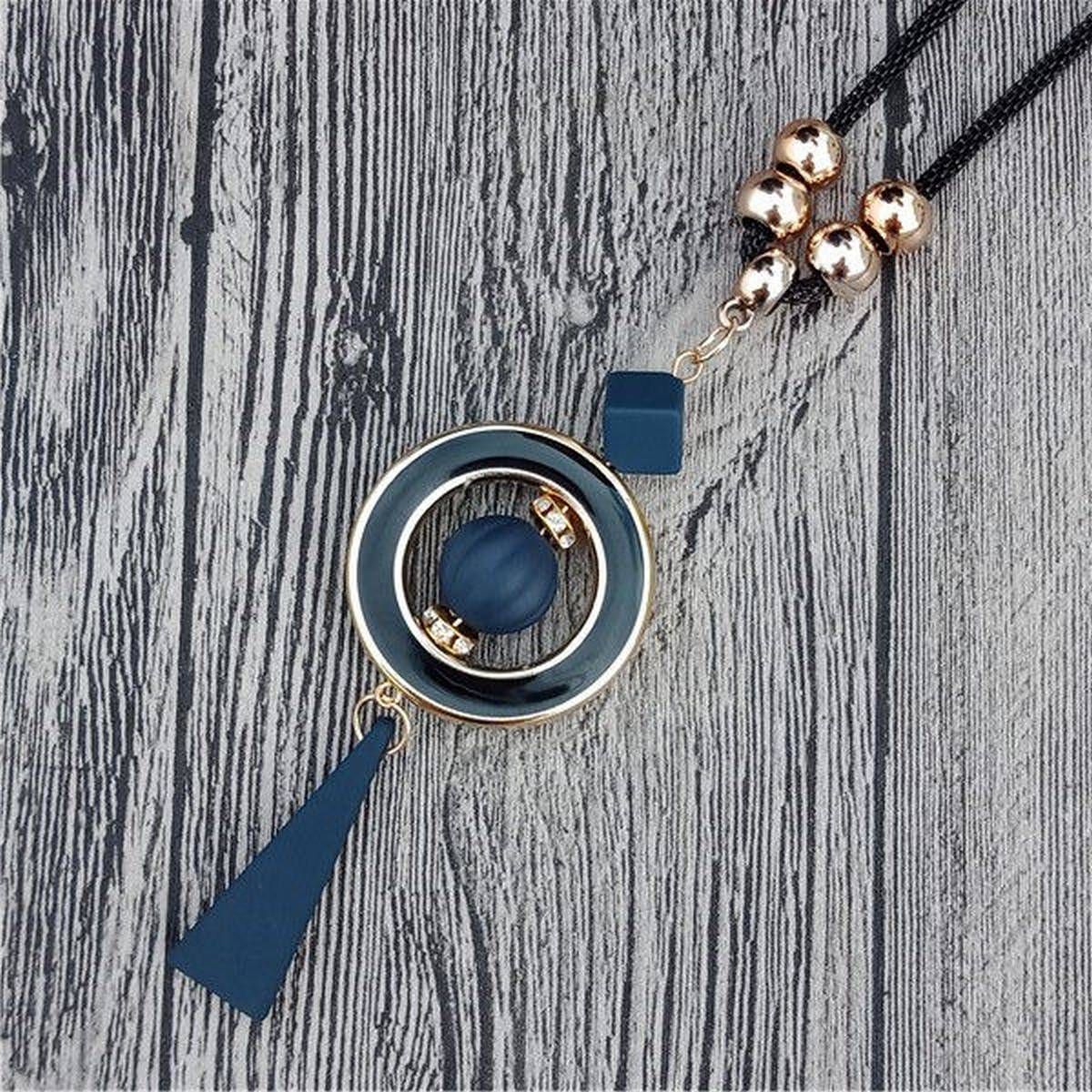 2018 New Serpentine Chain Beaded Long Necklace Geometric Sphere Silicone Design Woman Vintage Necklace Pendant femme kolye
