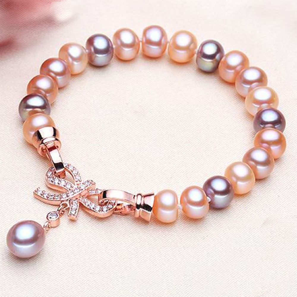 YKNRBPH Women's S925 Natural Pearl Bracelet Bracelet Girl Birthday Weddings Gift For Fine Jewelry