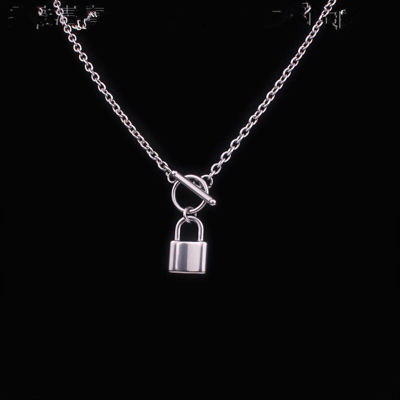 ( color do not fade ) Women Jewelry stainless steel Padlock Necklace punk hiphop rock lock men Necklace Friendship gifts di067
