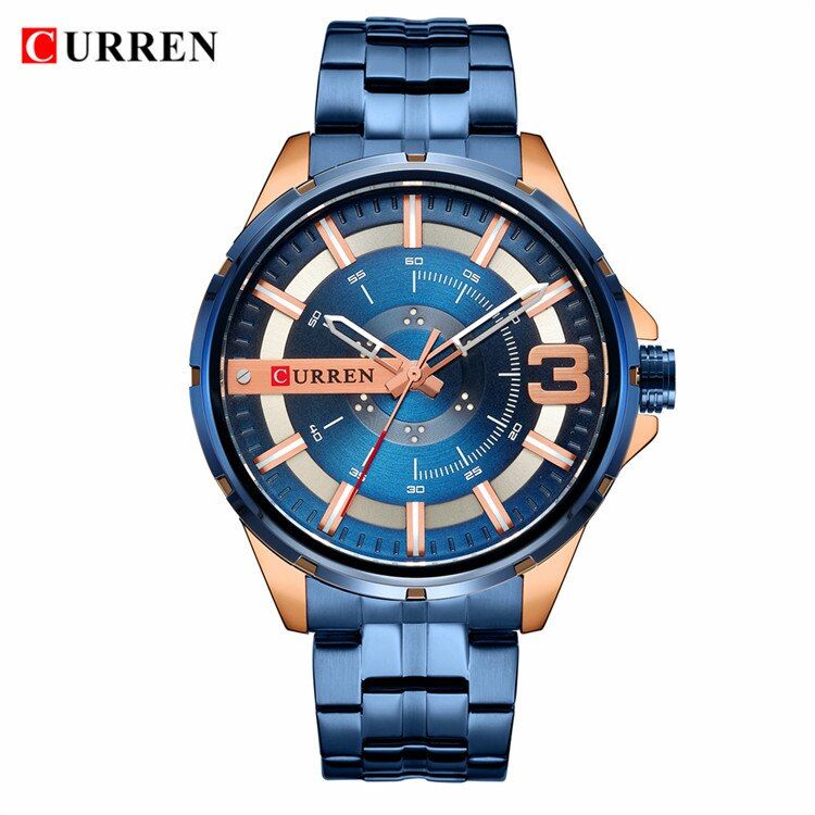 CURREN 8333 Fashion Brand  Watch Men's Stainless Steel Quartz Watches for Men Waterproof Clock Male Luxury Watch【With Box】