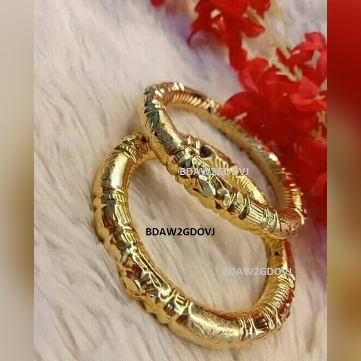 (5years seller guranty ) Indian Gold Plated Bangles / Bala / Ruli 1 Pair