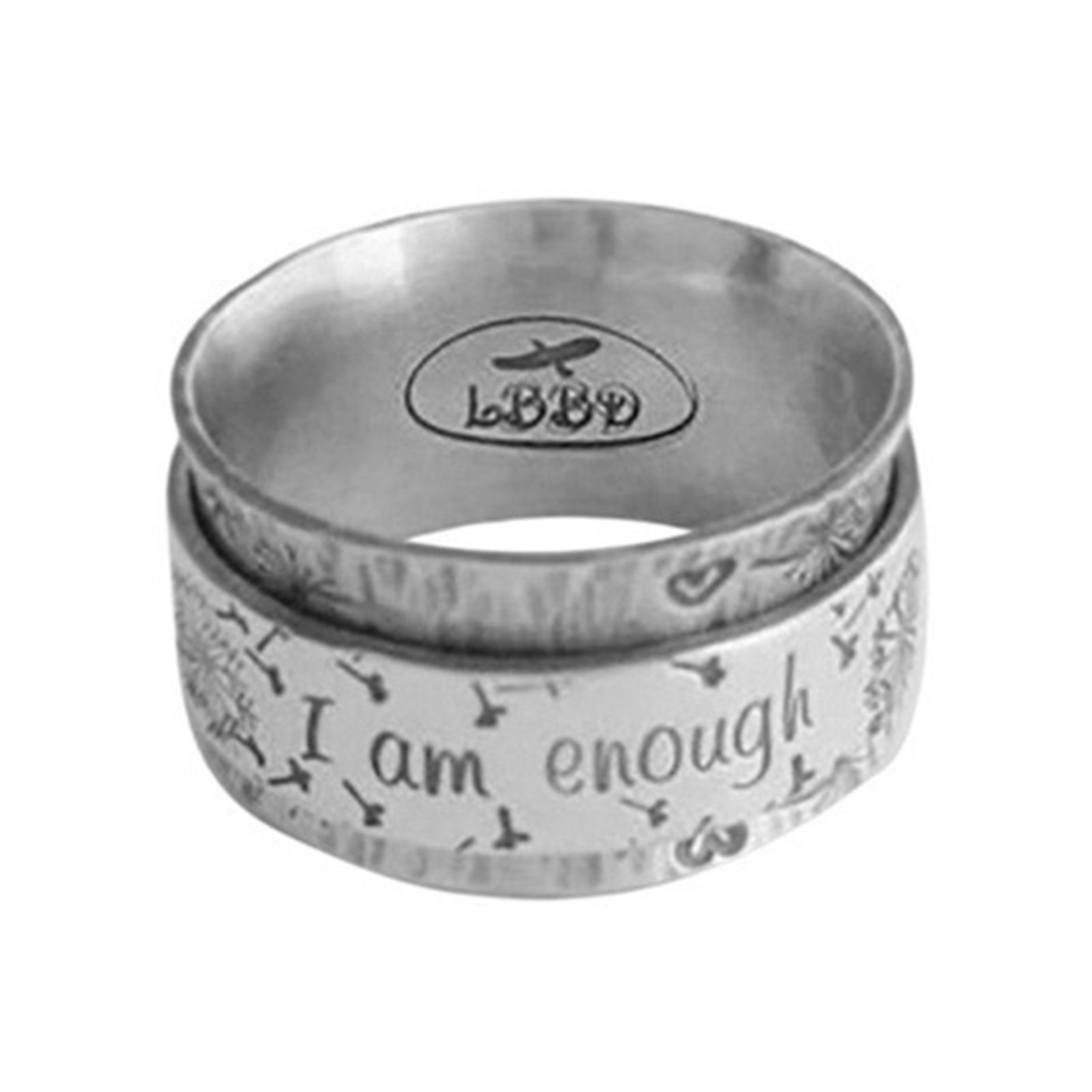 Women Ring Dandelion Letters Vintage Electroplating Fashion Appearance Finger Ring Jewelry Gifts