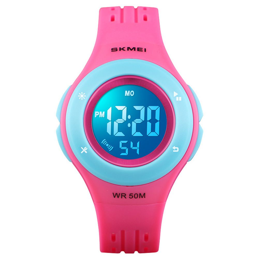 Yfashion EI 1455 Kid LED Digital Sports Watch Date Week EL Light Waterproof Alarm Colorful Wristwatch