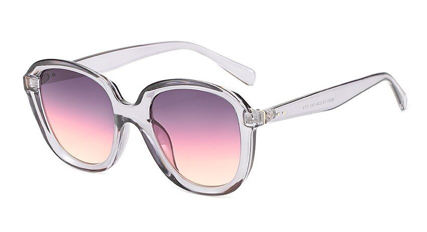 C4 gray pink47354 Retro Round Cat Eye Rivet Sunglasses Men Women Fashion Shades UV400 Vintage Glasses