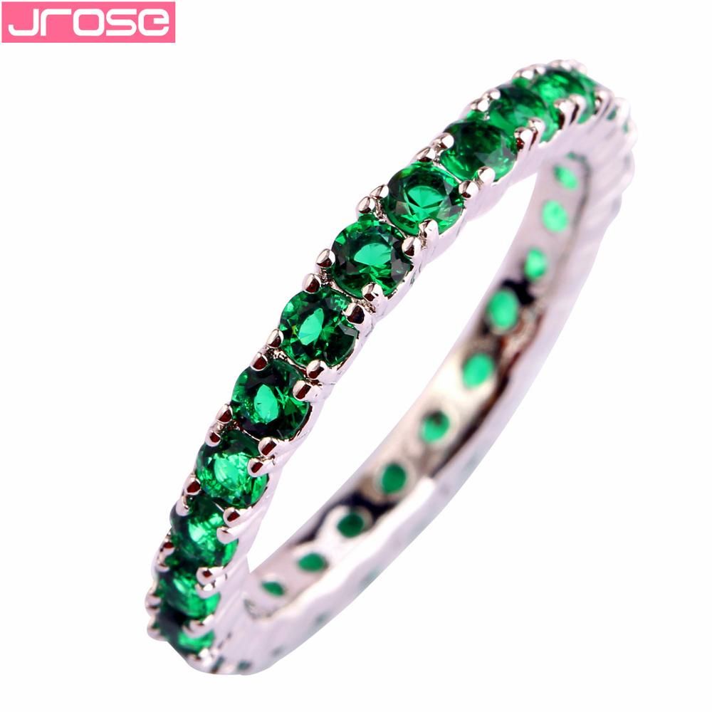 JROSE Wholesale Classic Wedding Round Cut  Purple CZ Silver Color Ring Size 6 7 8 9 10 11 12 13 For Women Lady Fashion Jewelry