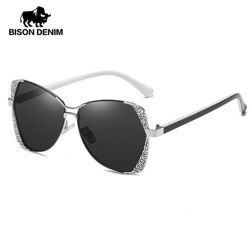 GrayBISON DENIM Fashion Brand Women Sunglasses Metal Frame Polarized Sun Glasses UV400 TAC Lens Driving Eyewear for Female Y9545