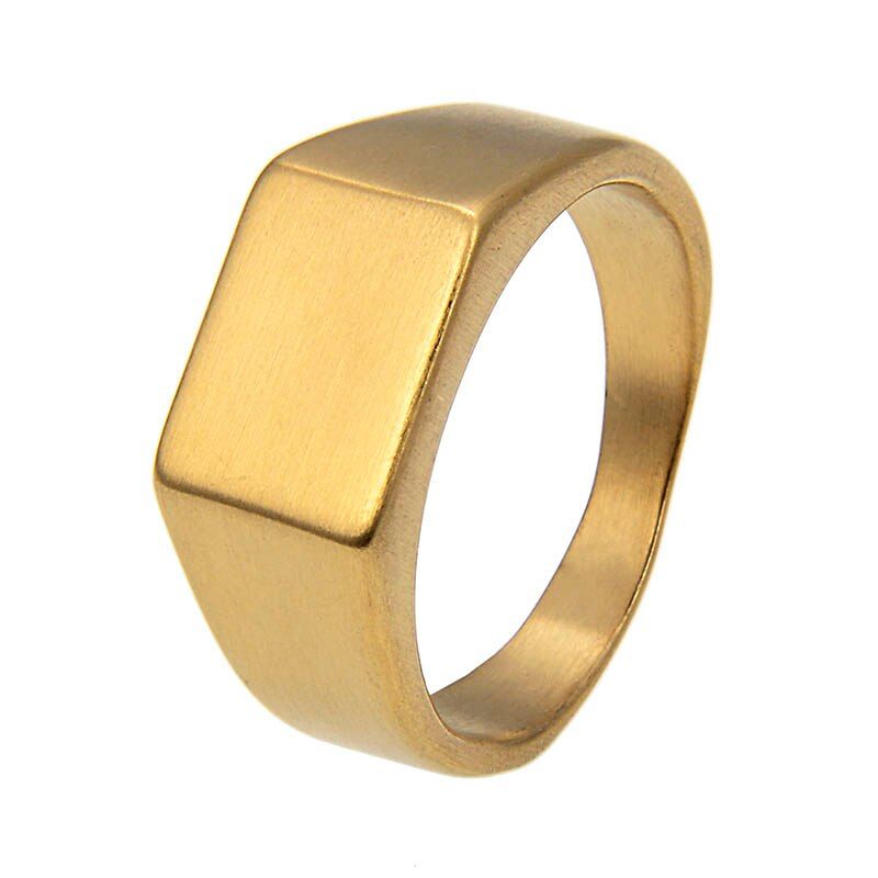 Valily Jewelry 10MM Unique Design Gold Color fashion Party matte ring for women,stainless steel Chunky Finger Bling ring for men