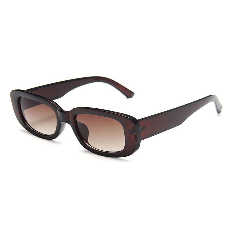 Tea GradientSO&EI Fashion Rectangle Women Sunglasses Candy Color Clear Lens Eyewear Ladies Trending Sun Glasses Vintage Men Oculos UV400