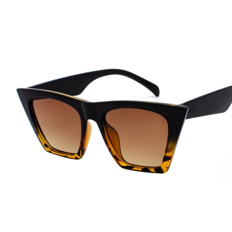 black leopardRetro Cat eye Sunglasses Women Brand Design Vintage Lady Sunglass Black okulary Sun glasses UV400 lunette soleil femme