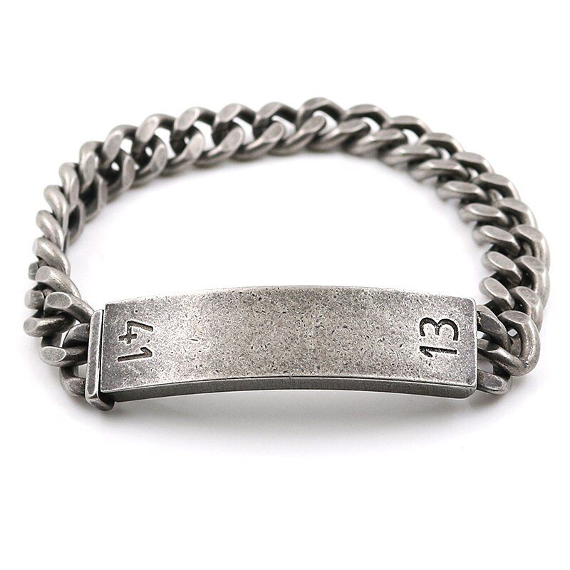 Men Antique Link & Chain Bracelets Bangles Stainless Steel Element Punk Style Faceted Desgin Mela Mens Chain Bracelets Jewelry