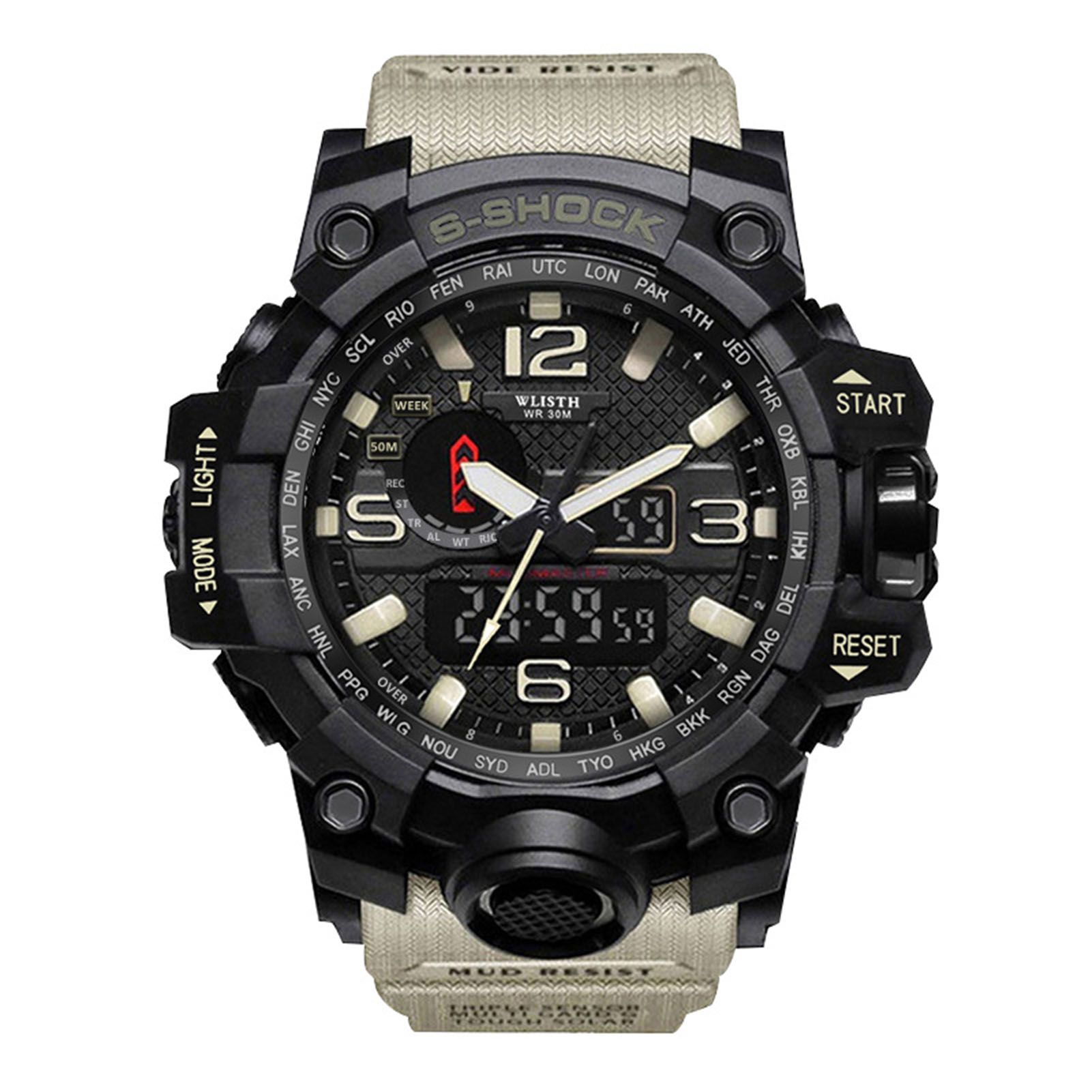 Men Watch Time Calendar Waterproof Electric Multifunction Shockproof Sport Watch for Sports