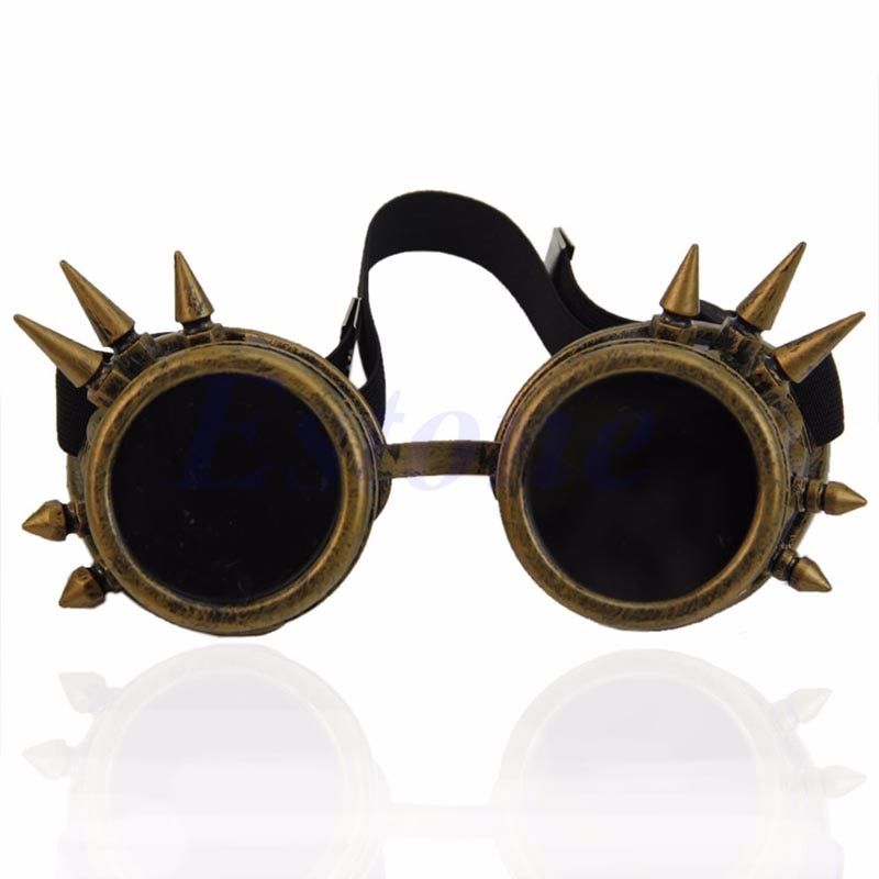 CopperVictorian Gothic Cosplay Rivet Steampunk Goggles Glasses Welding Punk Drop ship #