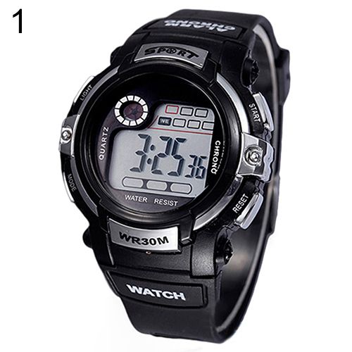 Men's Boy's Chic Sports Multifunction Luminous Calendar Alarm Date Wrist Watch
