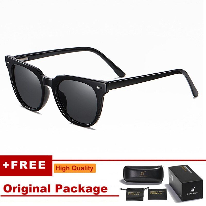 Black GrayDEARMILIU 2020 Polarized Sunglasses For Men And Women UV400 Cat Eye Oval Frame Classic Outdoor Driving Gafas De Sol Oculos
