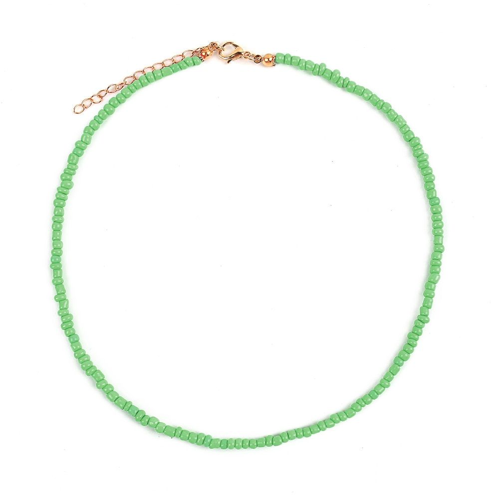 Chic Lovely Flowers Colorful Beadeds Charm Statement Short Necklace for Women Bohemia Choker Clavicle Jewelry Vacation