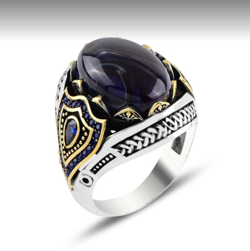 Black Flat Onyx Classic Ring For Men - Ring For Men