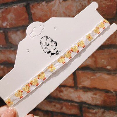 Korea Fabric Lace Plaid Striped Flower Summer Girls Woman Choker Fresh Vintage Clavicular chain Short Necklace Jewelry-JQCK001F