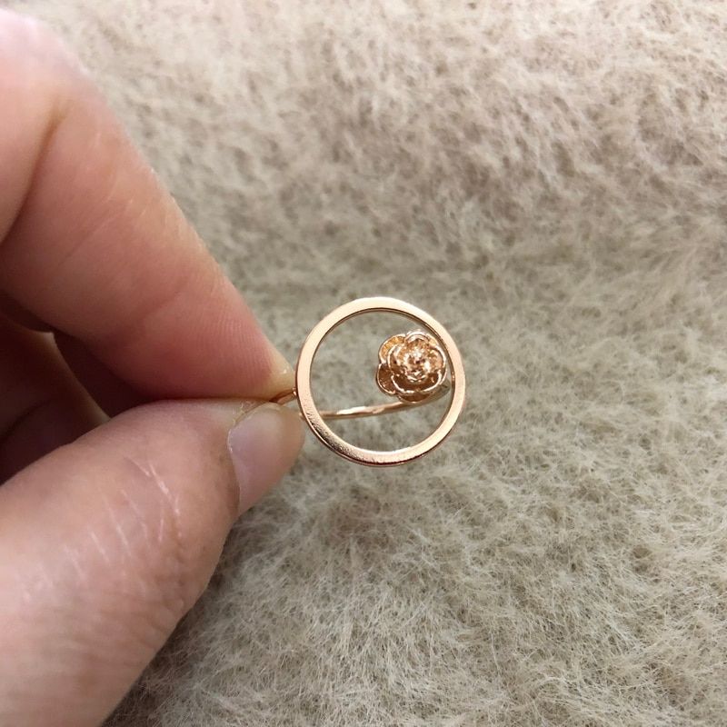 F.J4Z  Women Geometric Finger Rings Hot Copper Simulated Pearl Flower Top Rings Jewelry Accessories dropship