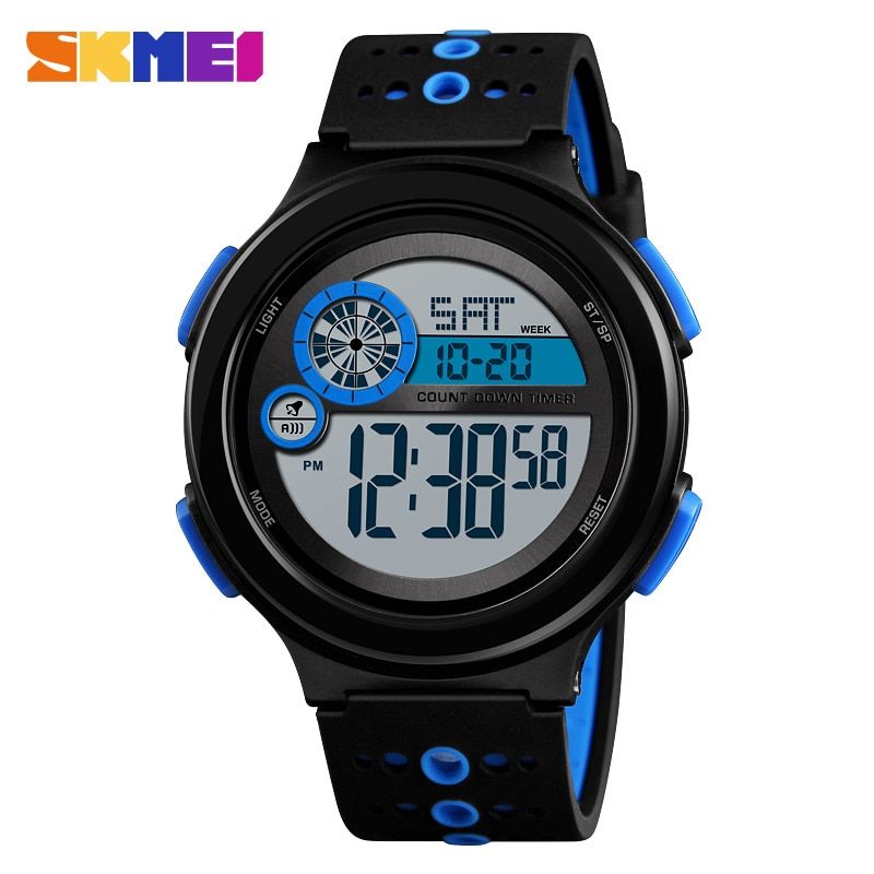 【BestGO】SKMEI Men Outdoor Sports Watch Luminous Week Display Stopwatch Display Chronograph 50M Waterproof Watches Relogio Masculino